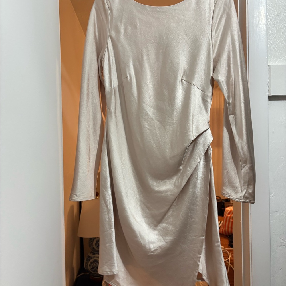NWT Saints and Secrets Champagne Long Sleeve Dress